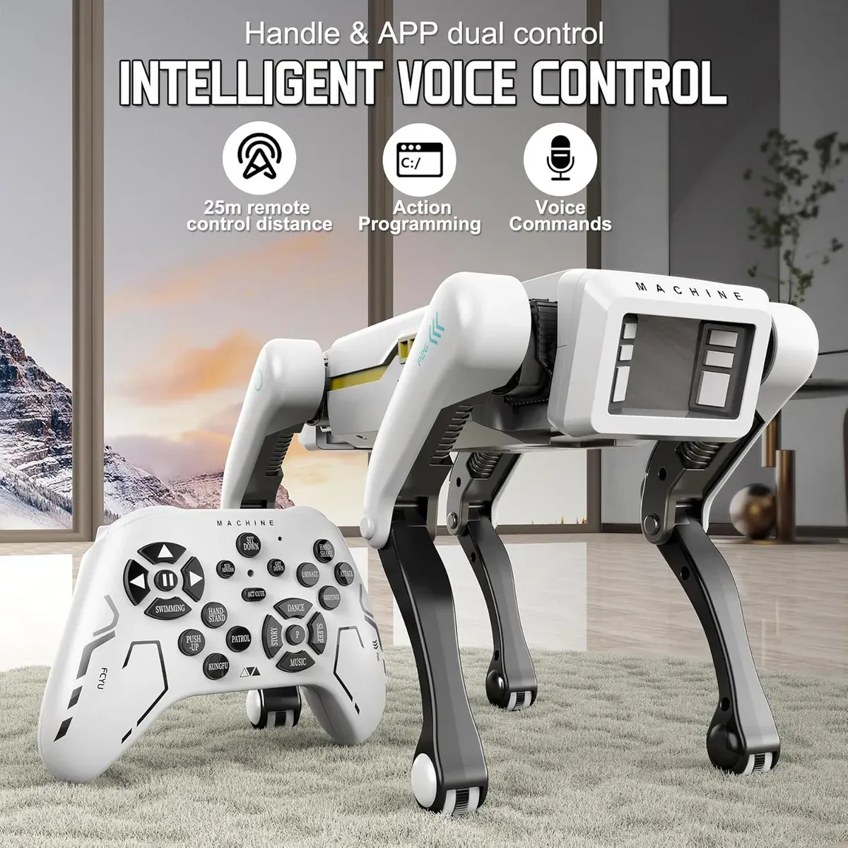 Perro robot Inteligente con múltiples acciones en Lima - vista lateral