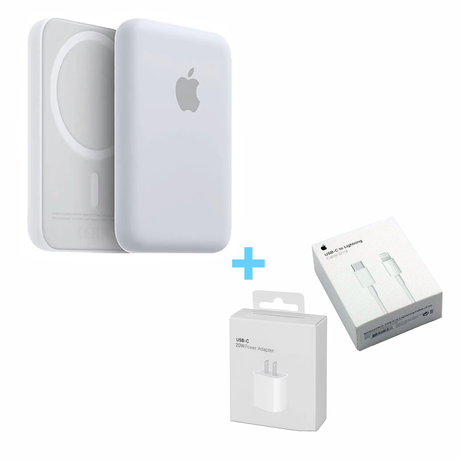 Cargador Portátil MagSafe para iPhone de 5,000 mAh + Cubo 20W + Cable 2M