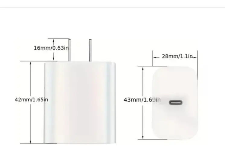 Cargador USB-C 35W para iPhone Carga Rápida Blanco miniatura 2
