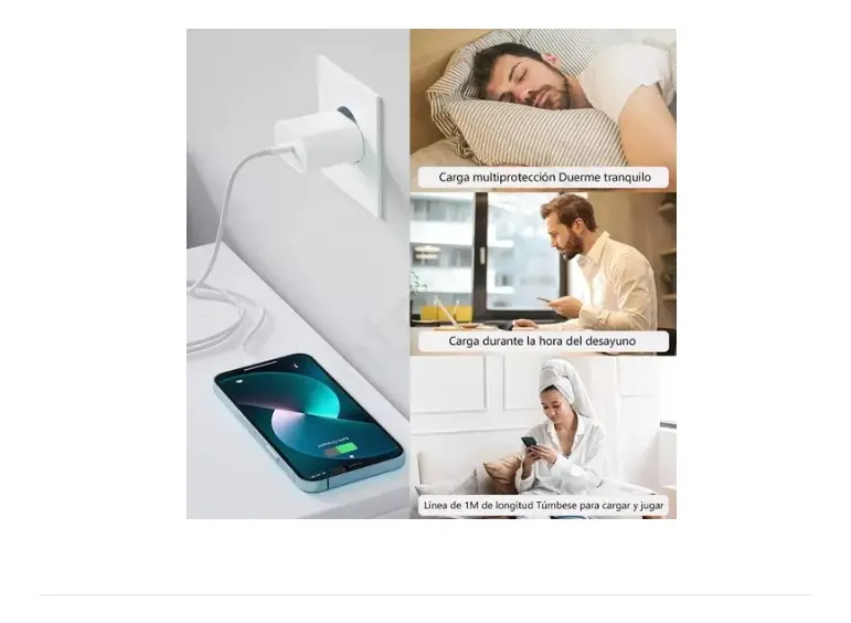 Cargador USB-C 35W para iPhone Carga Rápida Blanco miniatura 4