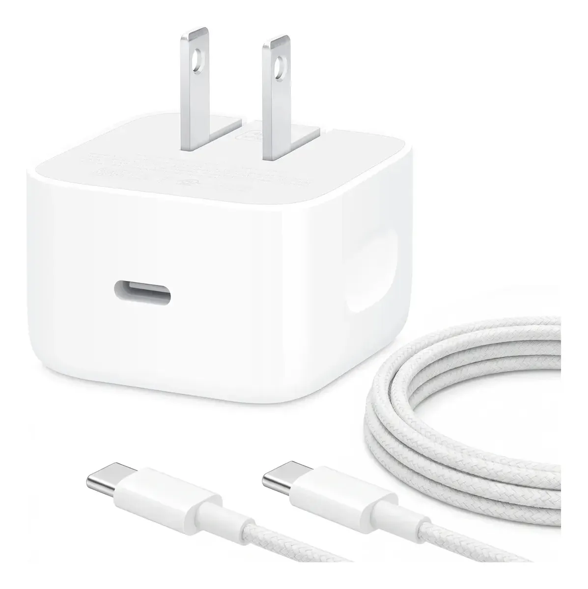 Cargador USB-C 40W (Hasta 60W) con Cable USB-C a USB-C de 2 Metros – Carga Rápida