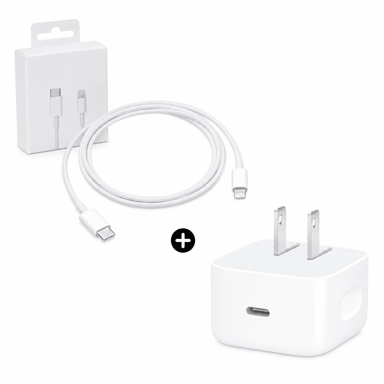 Cargador USB-C 40W (Hasta 60W) + Cable USB-C a Lightning 2 Metros